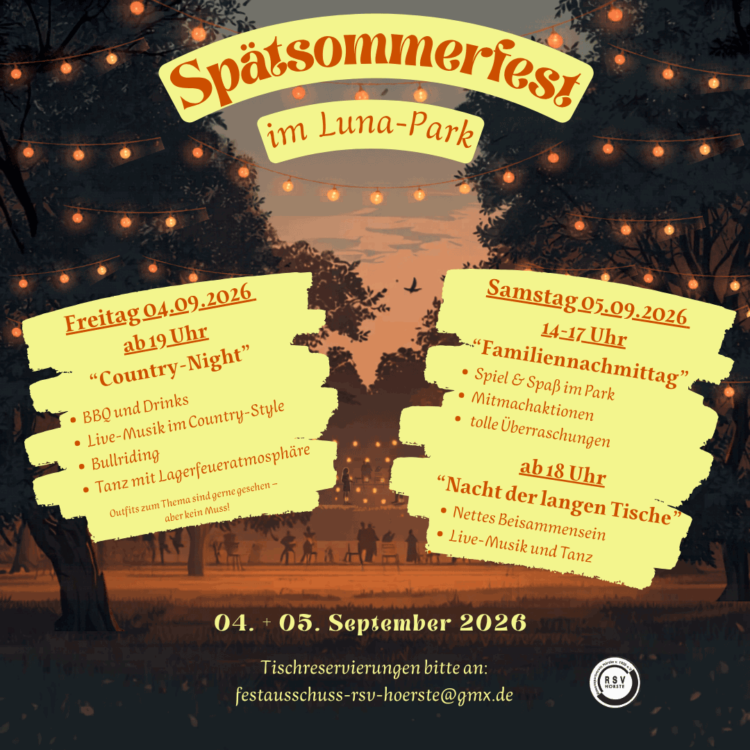 Spätsommerfest 2026 am 04. & 05.09.2026 im Luna-Park